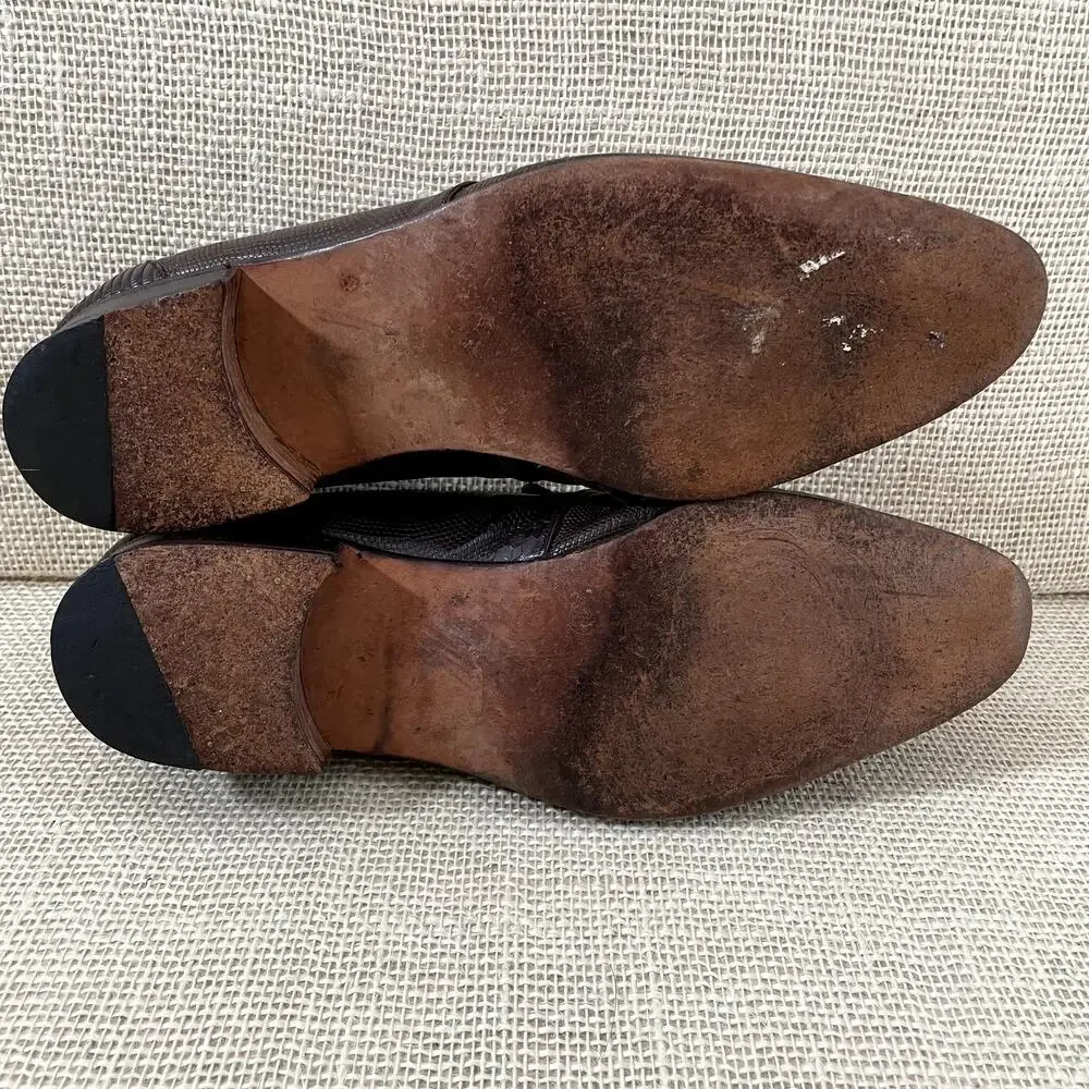 John Weitz Genuine Lizard Dress Loafers, Slip on, Pointed toe, Men's 9‎